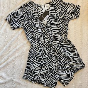 Zebra print romper